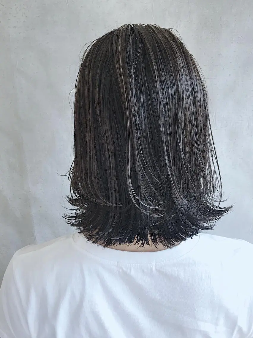 ミディアム カラー アディクシーカラー ブリーチ ケアブリーチ ダブルカラー ハイライトカラー MOU namba ムウナンバのヘアスタイル