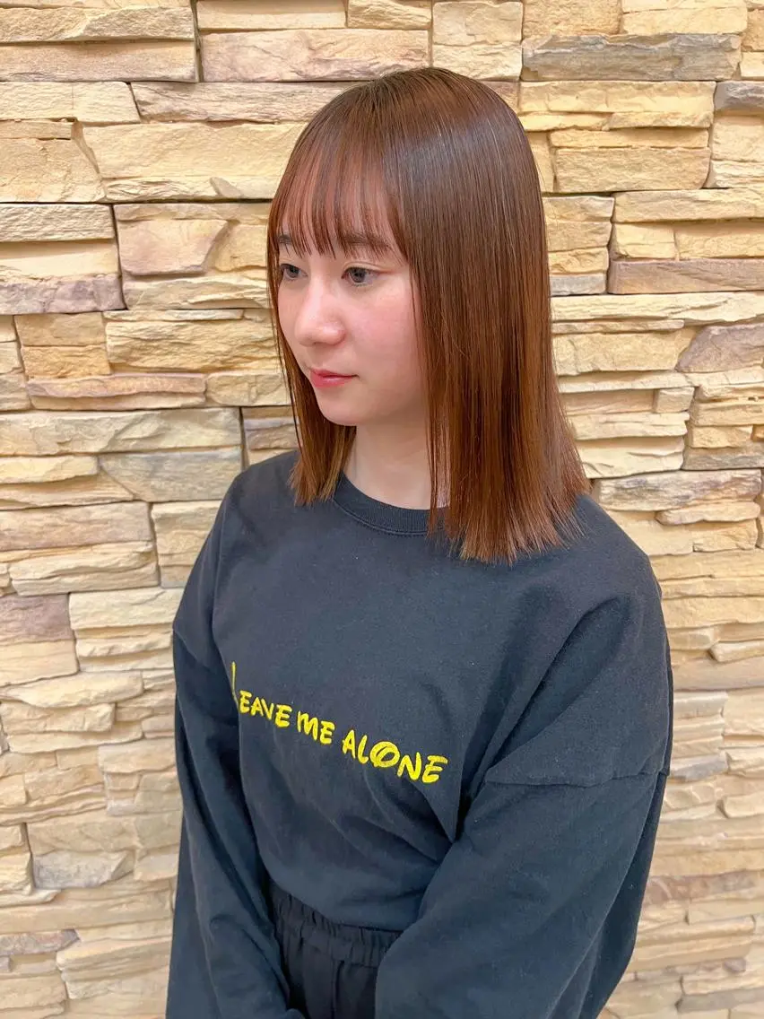 ミディアム カット 縮毛矯正 トリートメント 福岡縮毛矯正✨️ ストレート 向井和輝のヘアスタイル