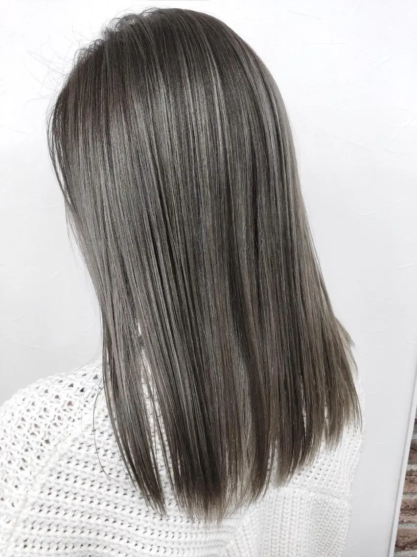 セミロング カラー 鳥丸 真一のヘアスタイル
