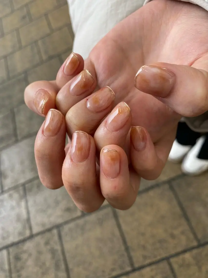 ネイル 大理石ネイル(マーブル) ミラーネイル ニュアンスネイル ハンドネイル nailsalon ∞ ﾐｶﾅﾙ ∞のネイルデザイン