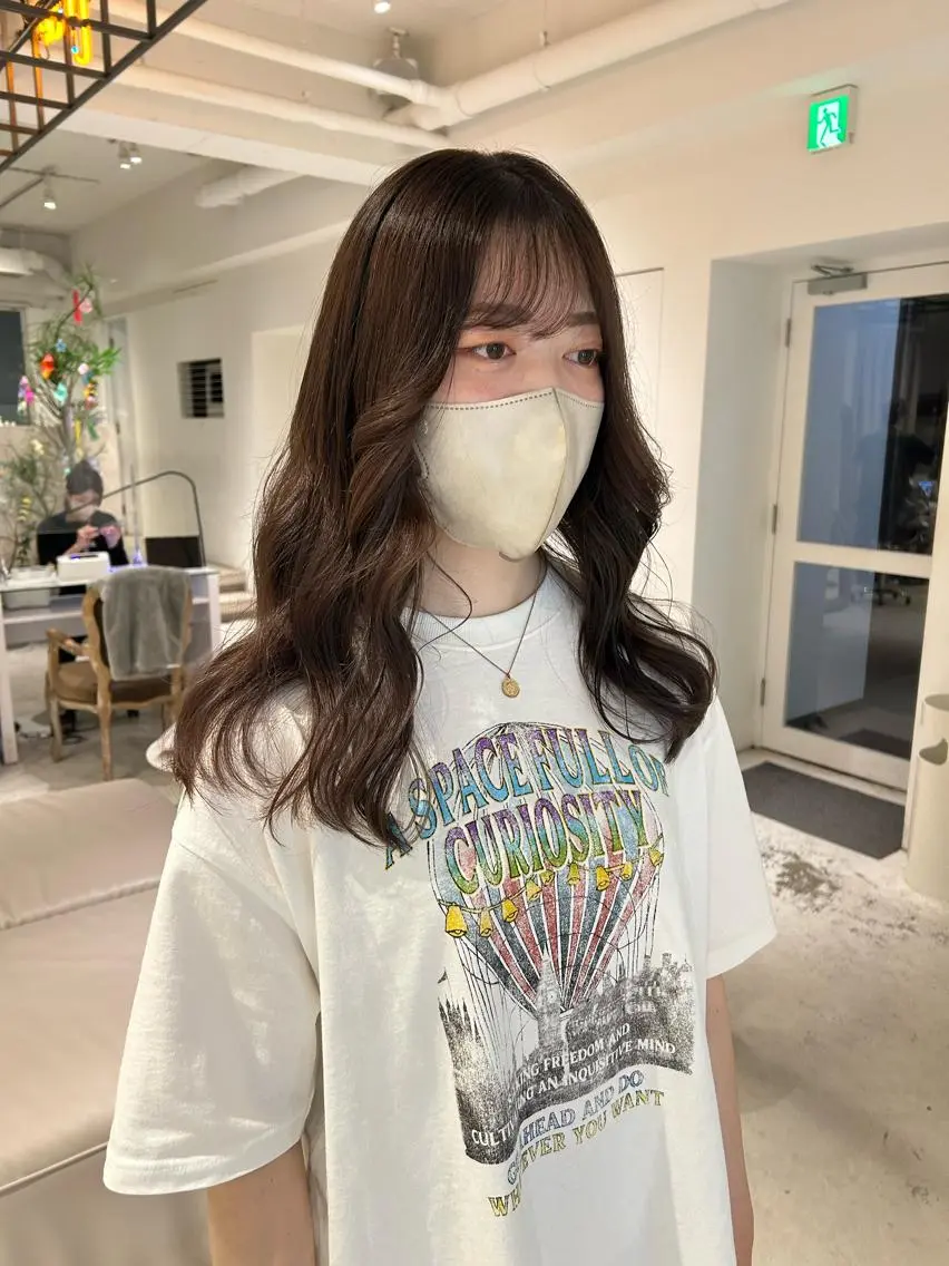 セミロング カラー グレージュ ラベンダーカラー ラベンダーグレージュ ラベンダーグレー ヘアカラー 透明感カラー🫧 nanohaのヘアスタイル