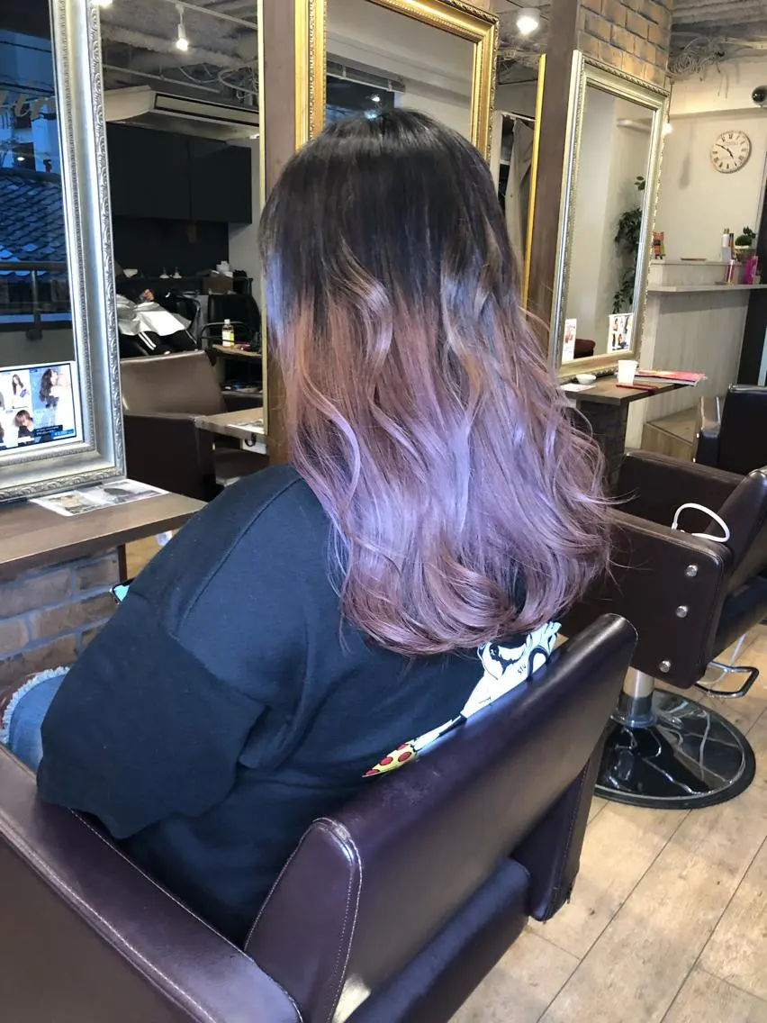 ミディアム カラー ピンクカラー ピンクパープル パープルカラー 美髪・艶髪特化美容師 RYOJIのヘアスタイル