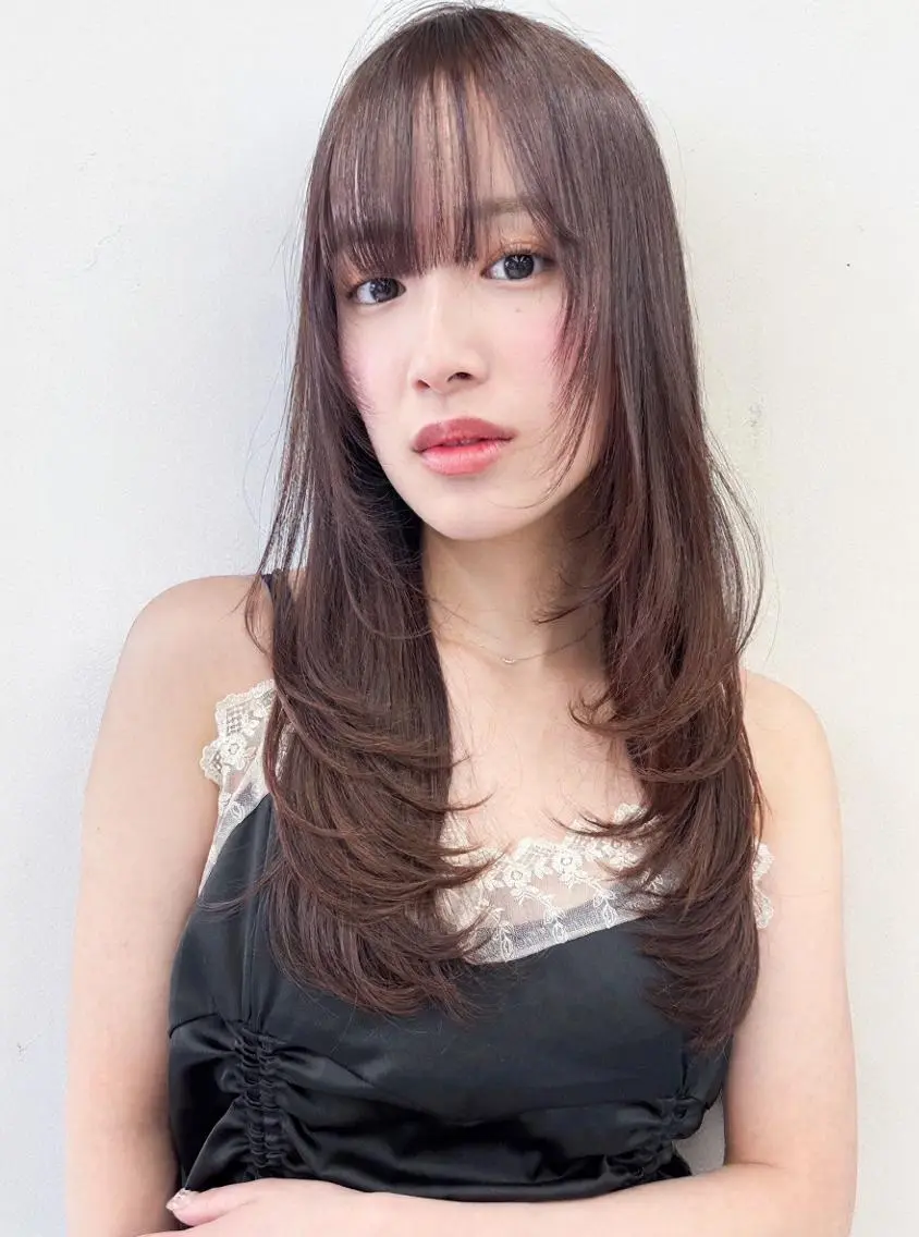 ロング カット ヘアカラー momoca/松本/ 暖色カラー/ボブのヘアスタイル