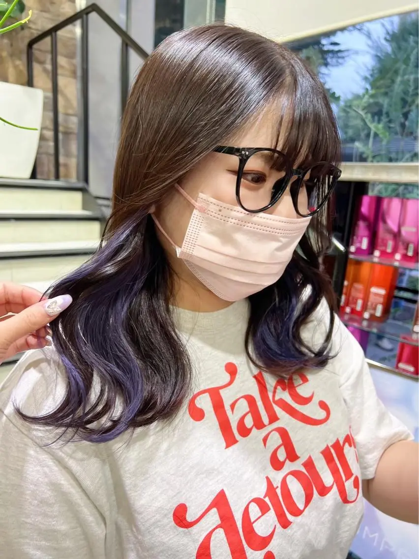セミロング カラー 韓国🩶Y2Kネイル 💫くれはのネイルデザイン