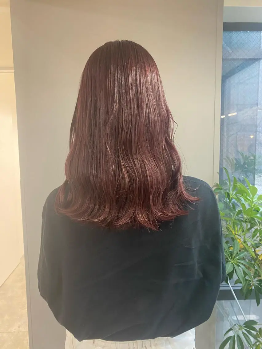 ミディアム カラー ヘアアレンジ ブリーチ ヘアカラー ボブ /ニュアンス/ satomi🧸💖のヘアスタイル