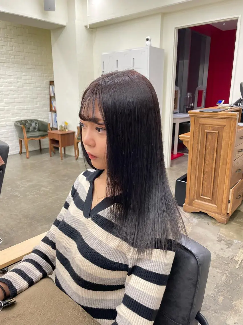 ロング カラー 水田吉亮/髪質改善/ 縮毛矯正/レイヤーのヘアスタイル