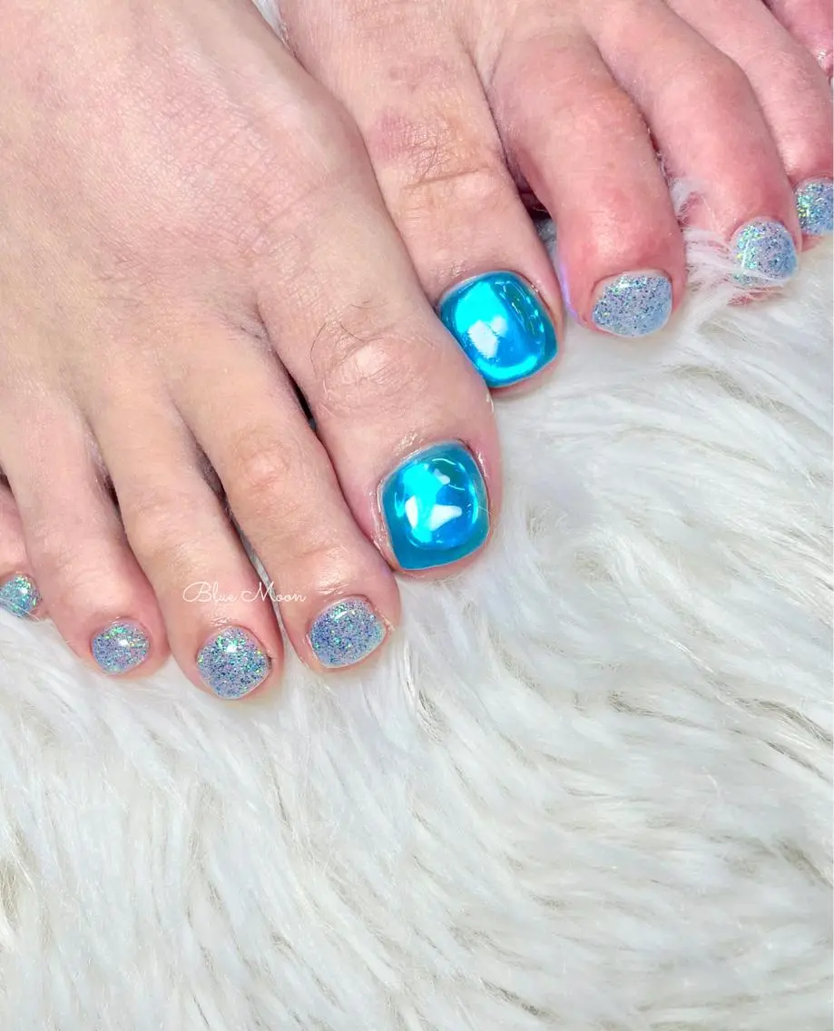 ネイル 氷ネイル・うるうるネイル ハンドネイル フットネイル ハンドケア nail salon Blue Moonのネイルデザイン