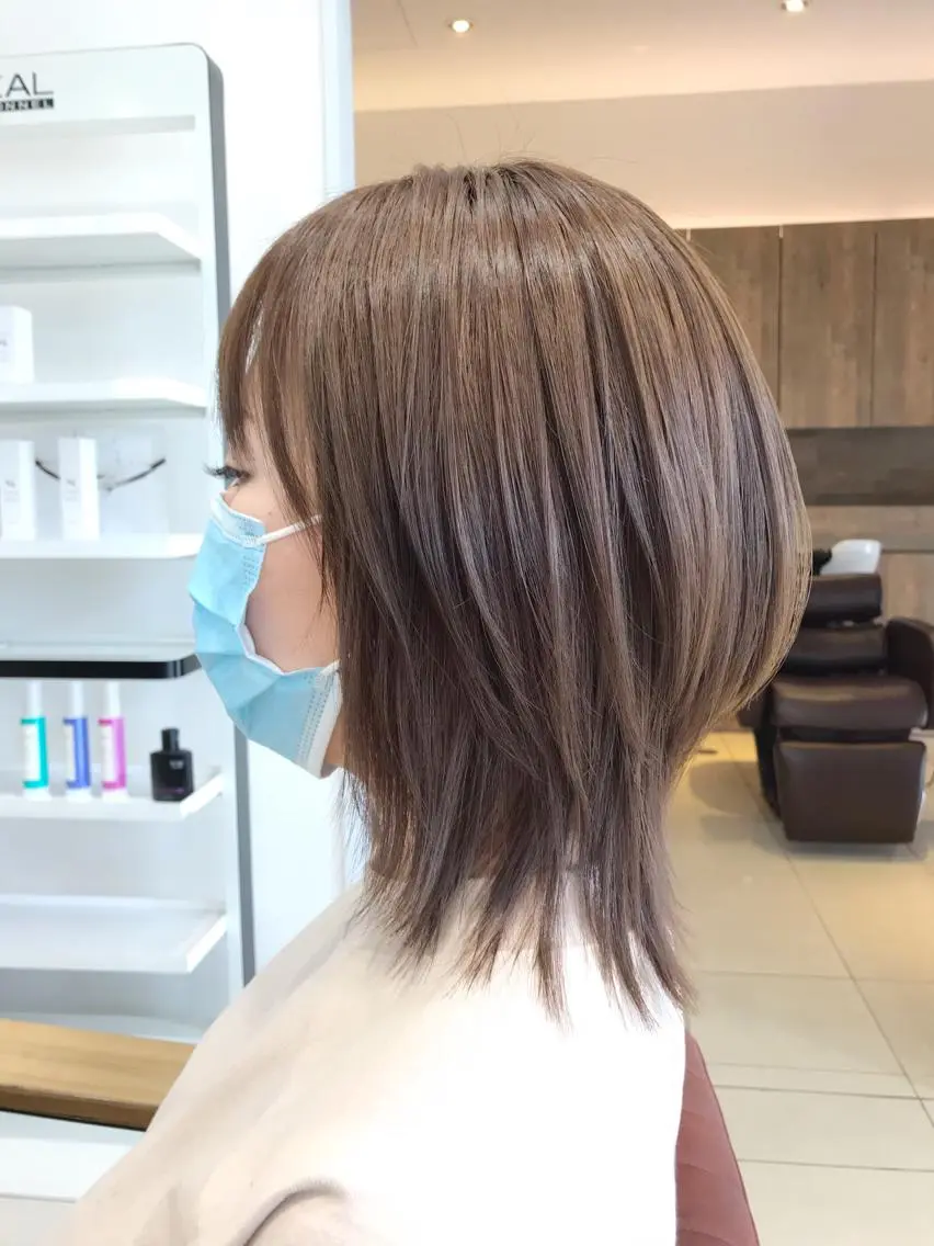 ミディアム カット ヘアカラー 中野 克也のヘアスタイル