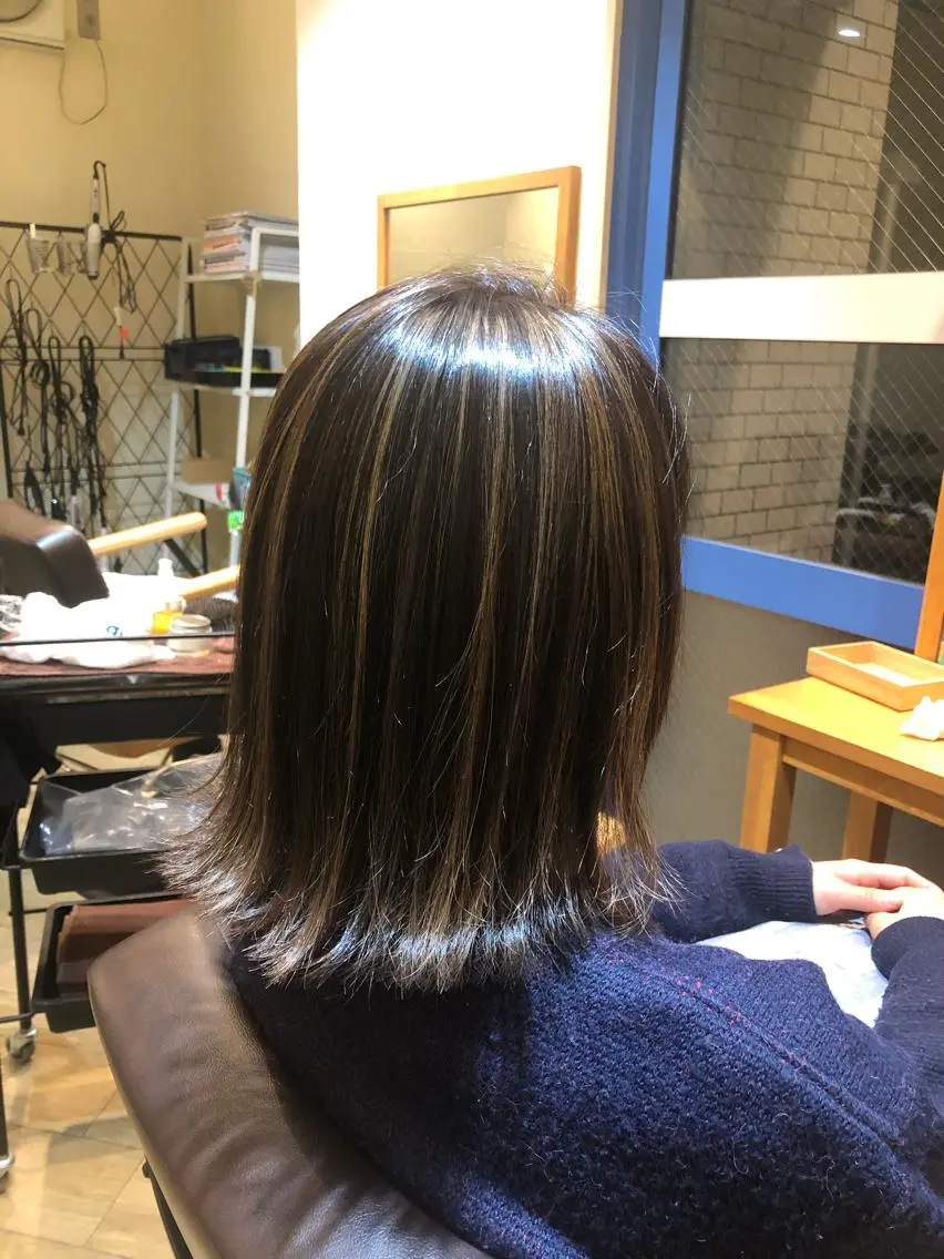 ミディアム カラー 柳井 健太のヘアスタイル
