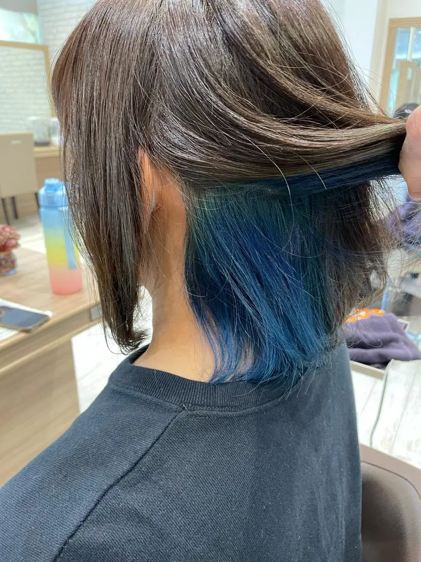 ミディアム カラー インナーカラー 加藤 未歩のヘアスタイル