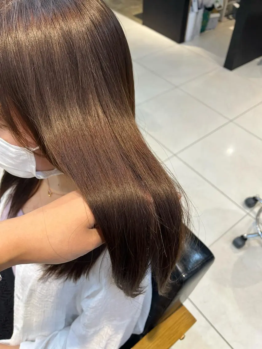 セミロング カラー ヘアアレンジ メンズ キッズ マツエク・マツパ アイブロウ 透明感カラー🤎 ゆりのヘアスタイル