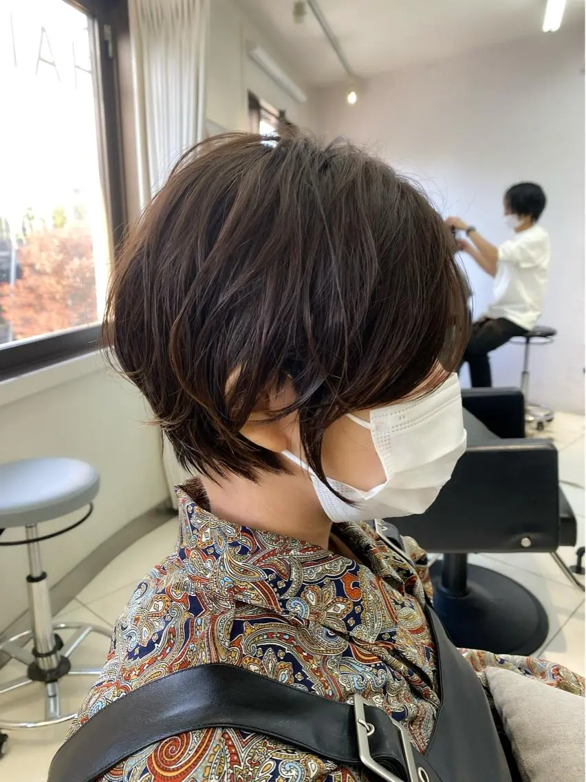 ショート パーマ 艶髪/ショート/ ボブ/なつきのヘアスタイル