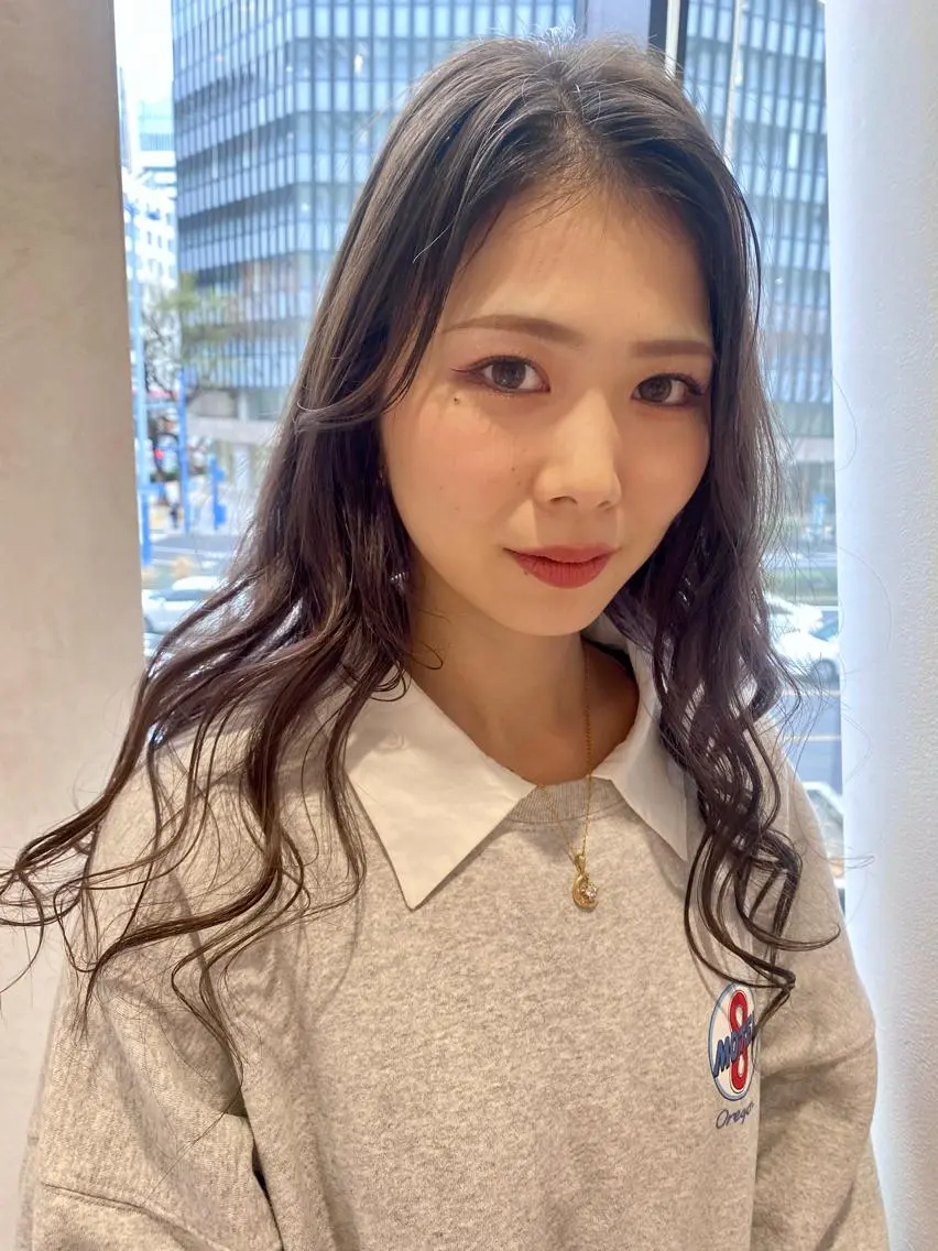 ロング カラー ブリーチ ダブルカラー 増井 彩乃のヘアスタイル