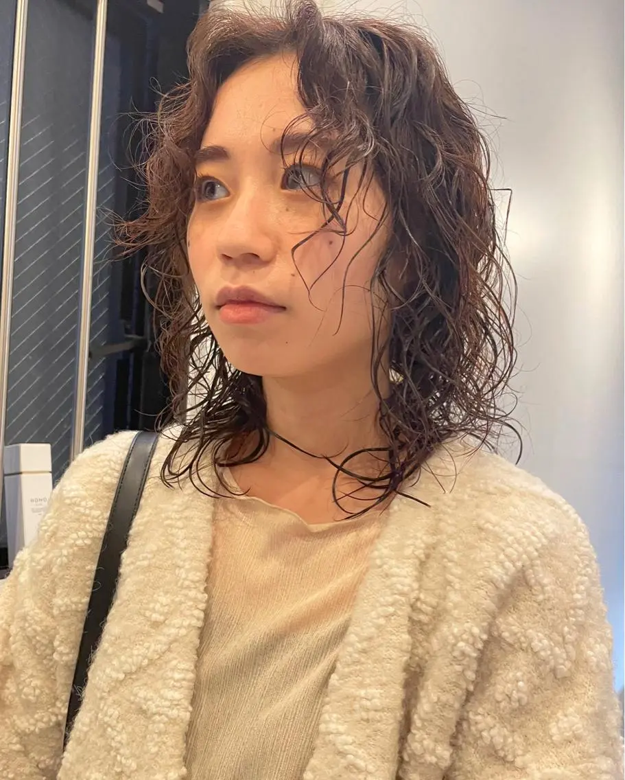 ミディアム パーマ やまさきえりこ ニュアンスパーマのヘアスタイル