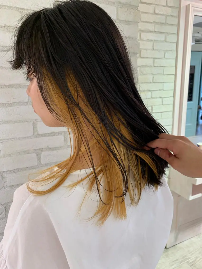 セミロング カラー パーマ ヘアアレンジ レイヤー＆カラー 人気美容師倉崎涼のヘアスタイル