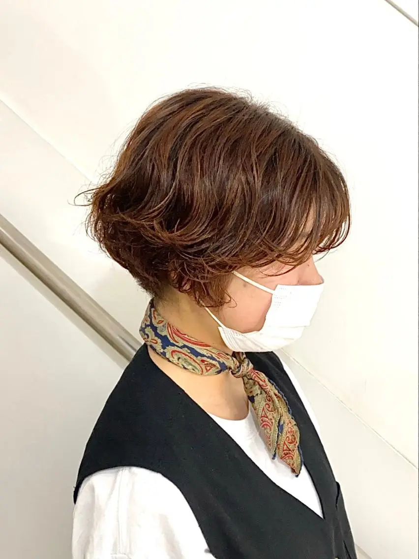 ショート カラー カット ヘアカラー トリートメント ハル🌸柔色/ ブリーチなし/艶髪のヘアスタイル
