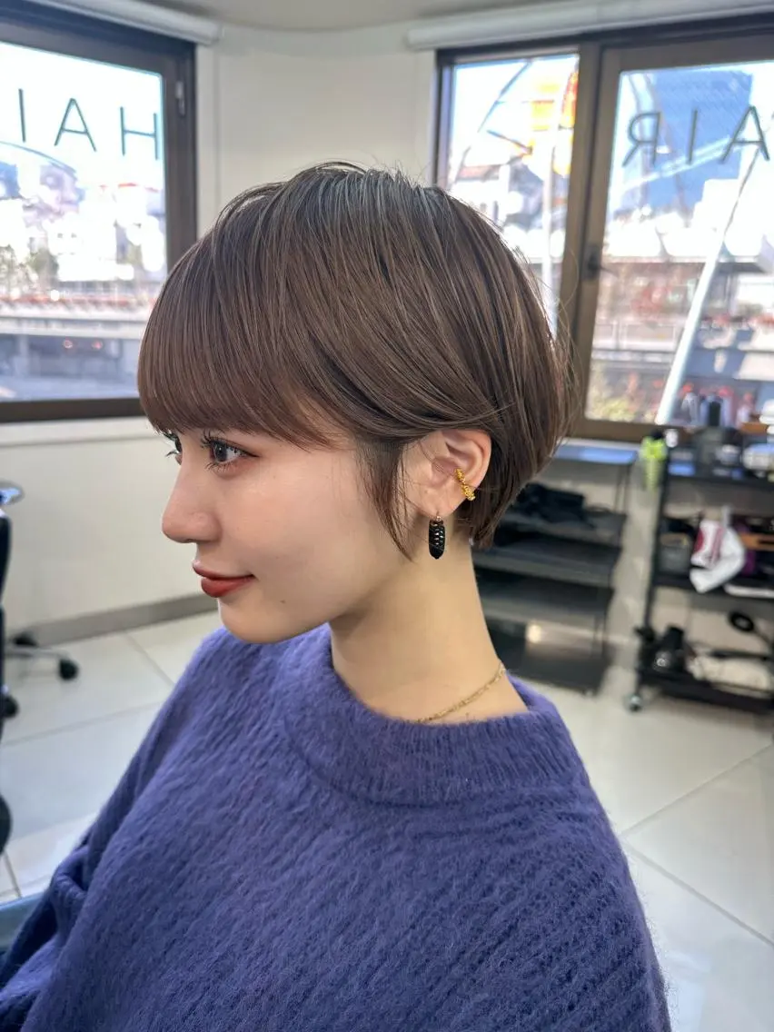 ショート ショートヘア 骨格診断で絶対可愛い ✨丸みショート✨凌弥のヘアスタイル
