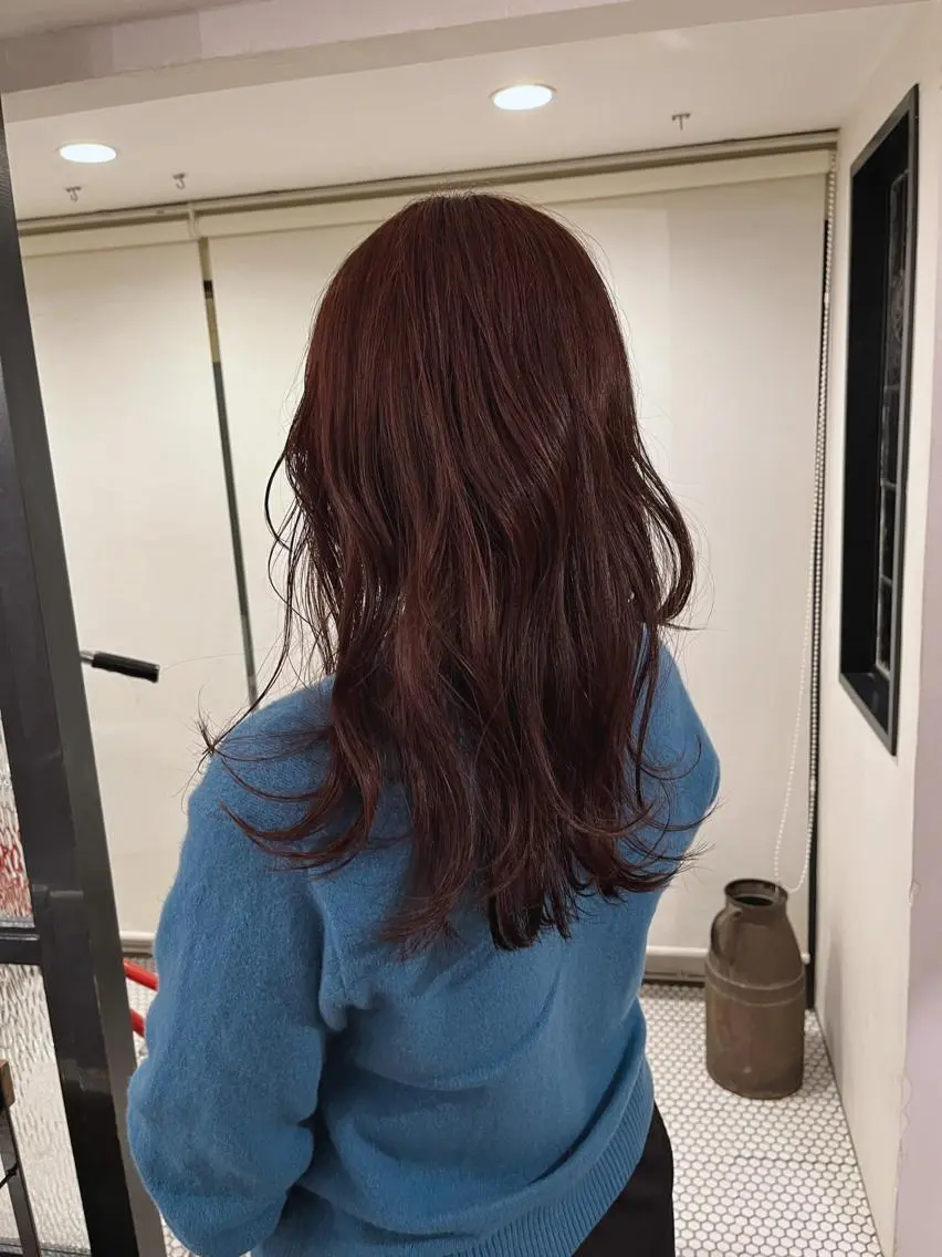 ロング カラー パーマ パープルカラー 🧸メンズカット 🧸conatsuのヘアスタイル