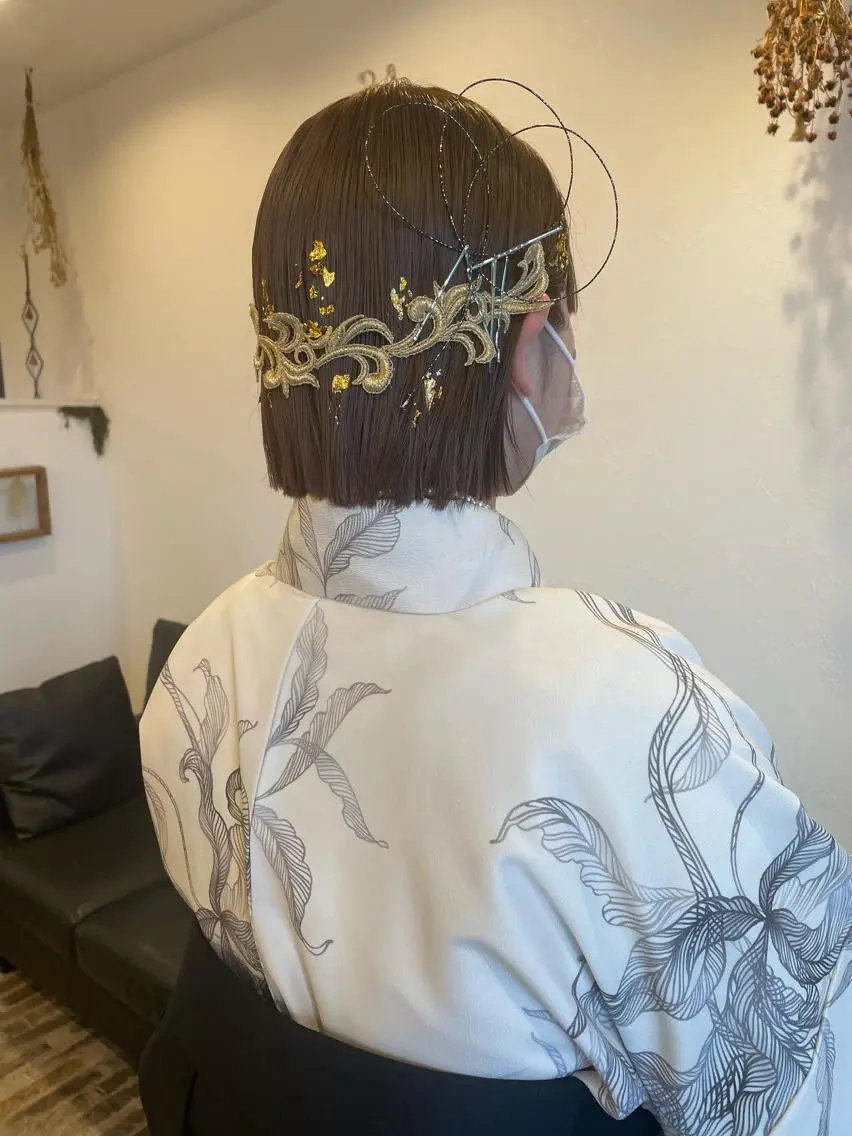 ショート ヘアアレンジ 成人式 ボブ 卒業式のヘアスタイル m ā l o.🌷 サカモトマイコのヘアスタイル