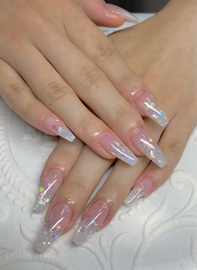 ロング ネイル ホログラムネイル ホワイト ハンドネイル LUNE NAILのその他イメージ