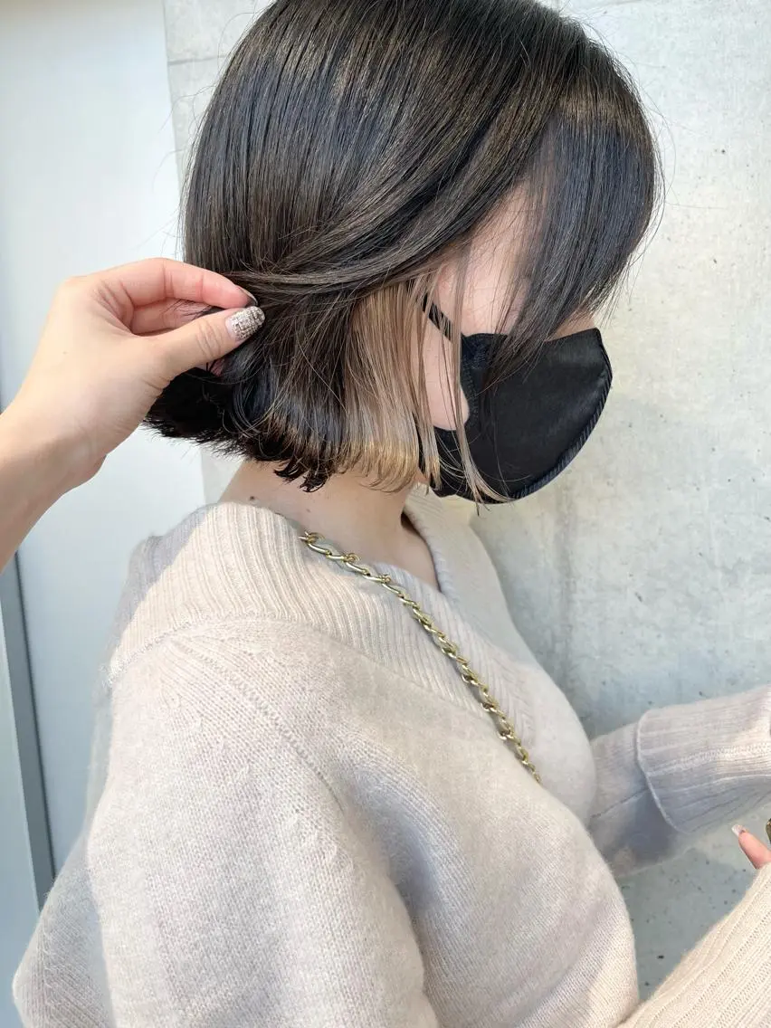 ショート カラー カット ヘアカラー トリートメント 透明感/オリーブ/ グレージュ/YUKAのヘアスタイル