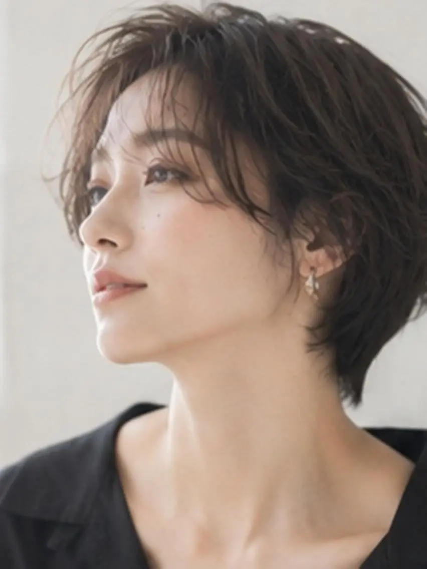 ショート レイヤーカット 佐藤 龍太郎のヘアスタイル