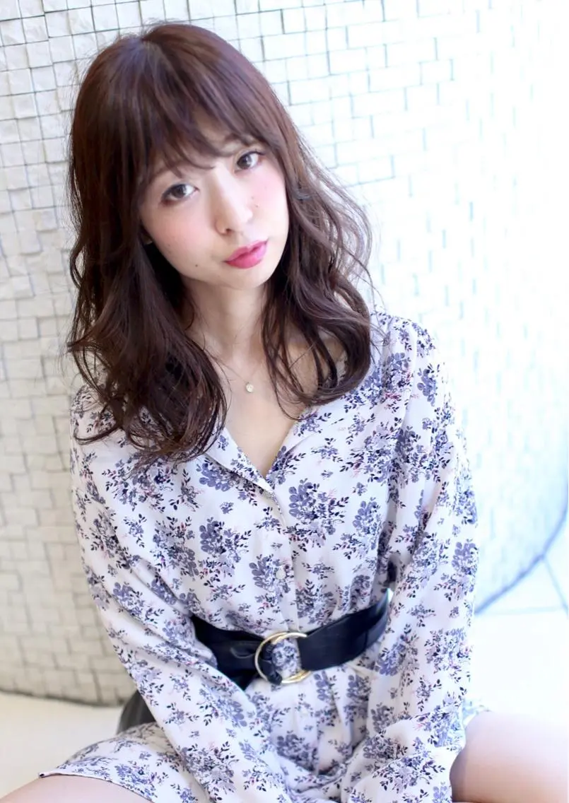 セミロング カラー パーマ セミロングパーマ 髪質改善カラー ショートボブ専門のヘアスタイル