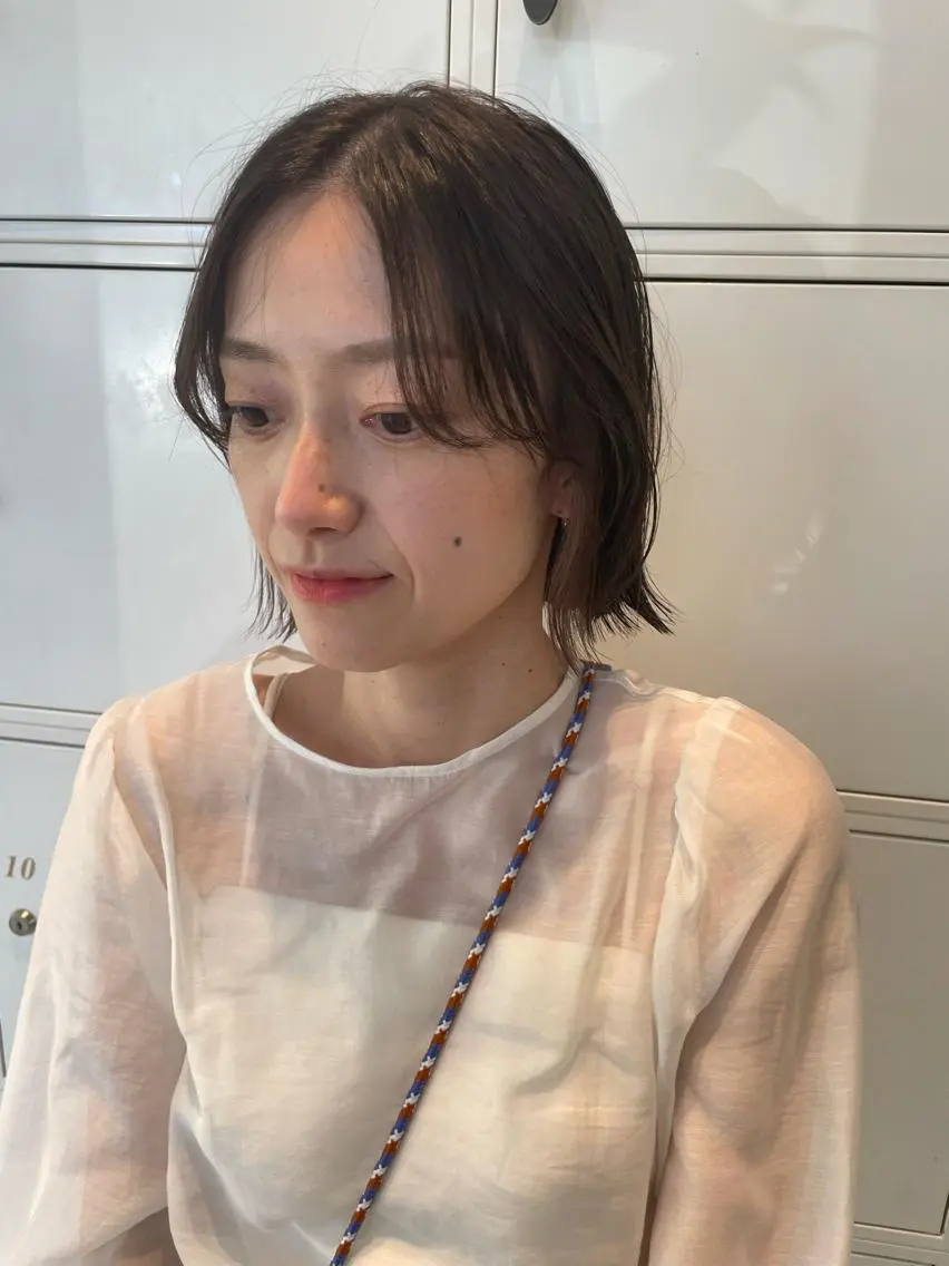 ミディアム カラー ショートボブ インナーカラー ボブ トリートメント 鶴岡で縮毛矯正なら お任せ!ハヤシナオミのヘアスタイル