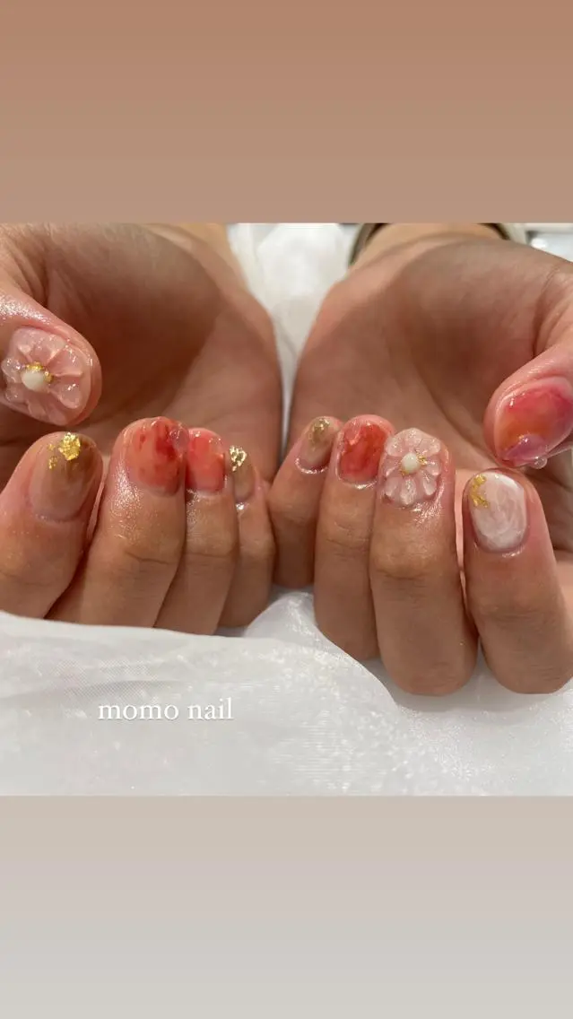 ネイル ハンドネイル 淡色ネイル 🎀moeのネイルデザイン