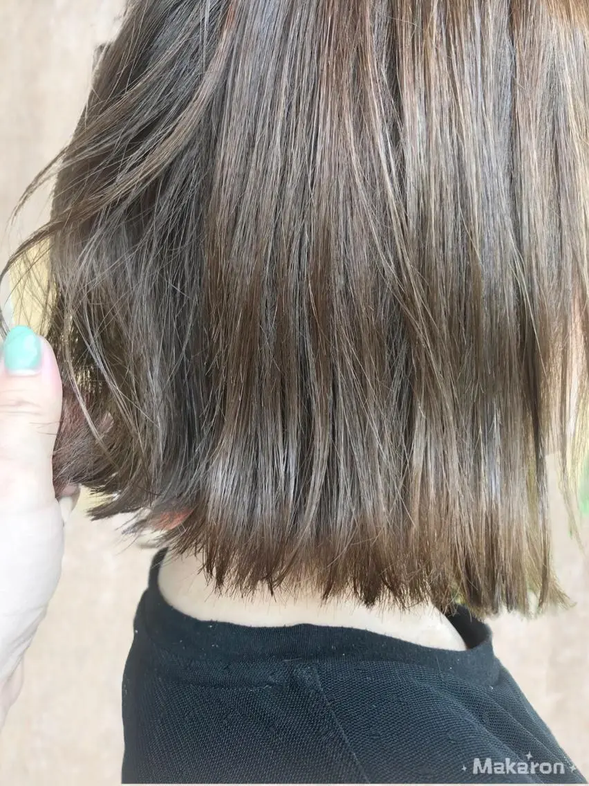 ショート カラー アッシュ ケアカラー 透明感カラー イルミナカラー オリーブアッシュ hair works raptureのヘアスタイル