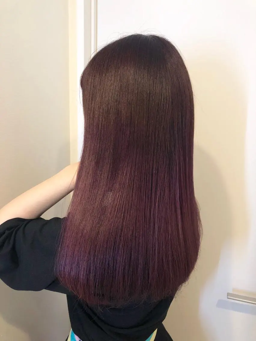 セミロング カラー パーマ ヘアアレンジ ネイル マツエク・マツパ グラデーションカラー パープルカラー グラデーション パープル カット ヘアカラー トリートメント 🧡艶髪/エクステ 🫧🧡YUKI❄️のヘアスタイル