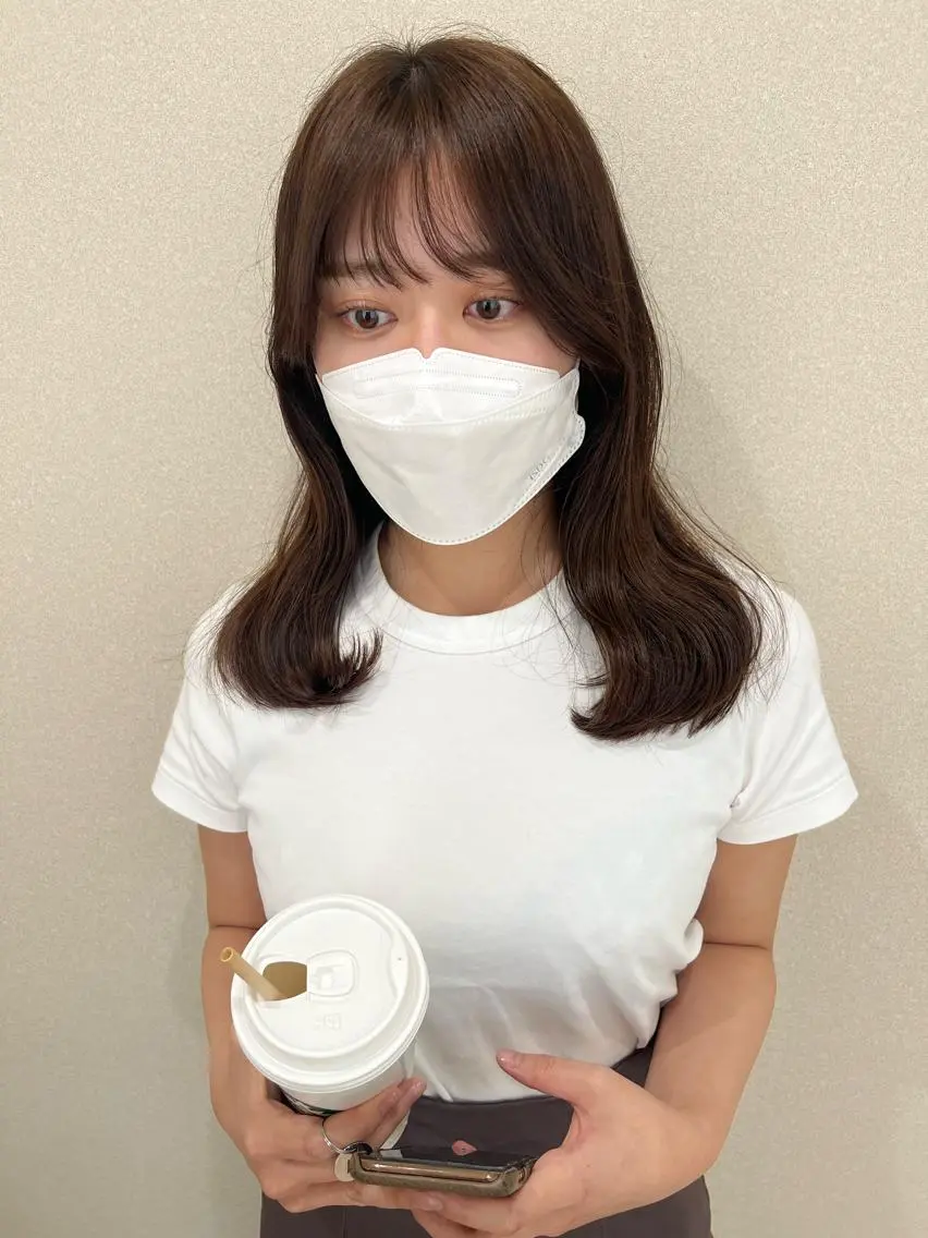 ミディアム カラー エギョモリ 外国人対応 佐久間のヘアスタイル