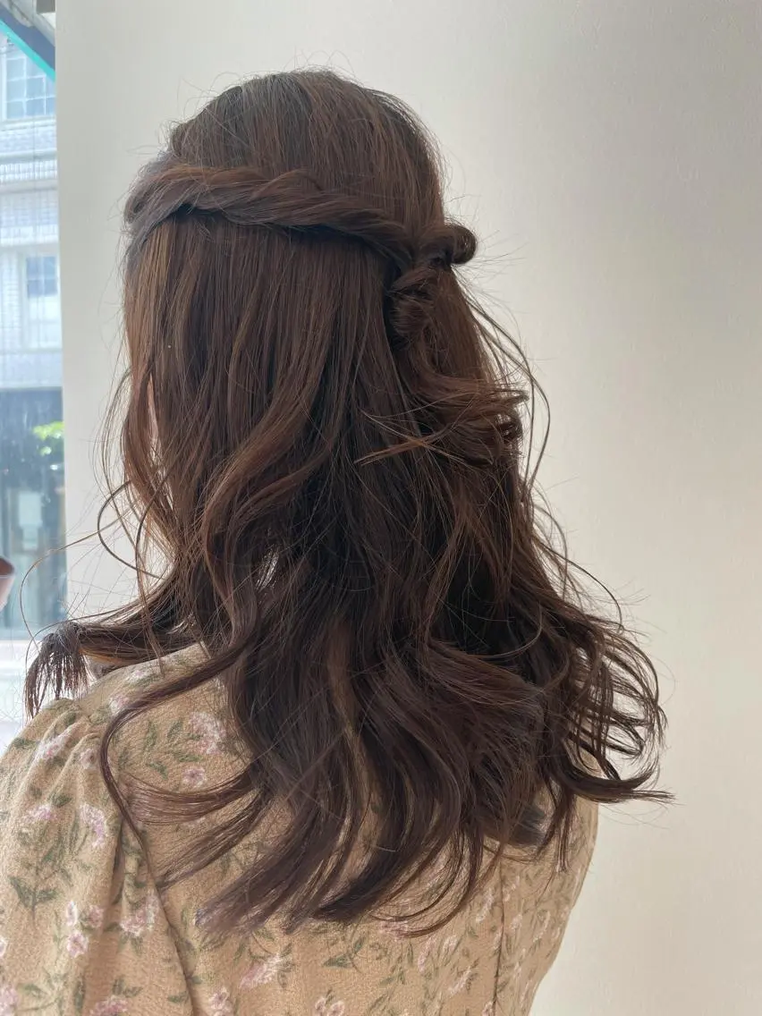 セミロング ヘアアレンジ 店長福島成美/髪質 改善縮毛矯正/カラーのヘアスタイル