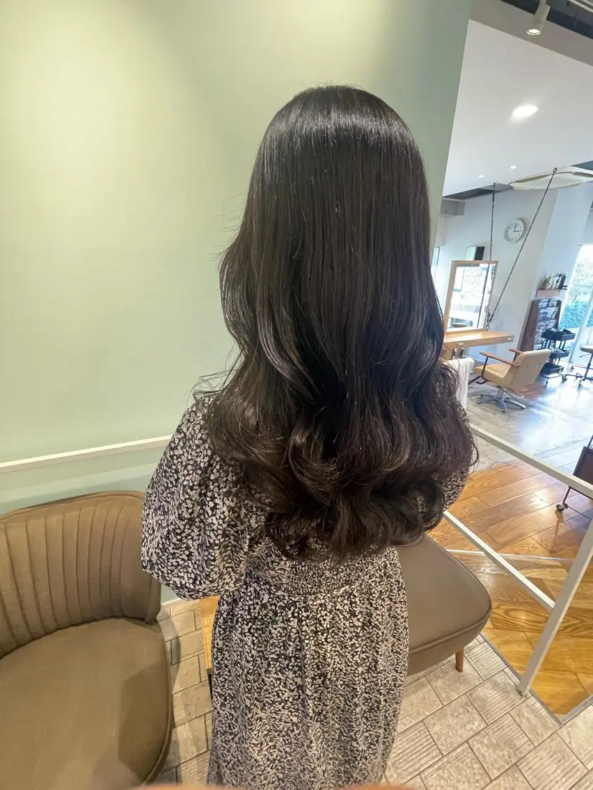 ロング パーマ ロング コテ巻き風パーマ カンノケンタのヘアスタイル