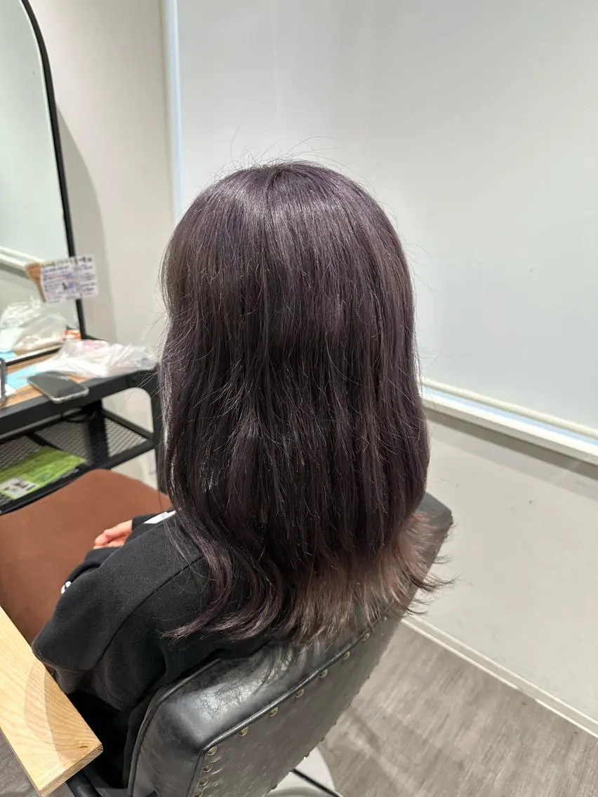 ロング カラー アッシュ ブリーチ ケアブリーチ ラベンダーカラー ラベンダーアッシュ 艶髪レイヤー上田 紗也🇰🇷💗のヘアスタイル