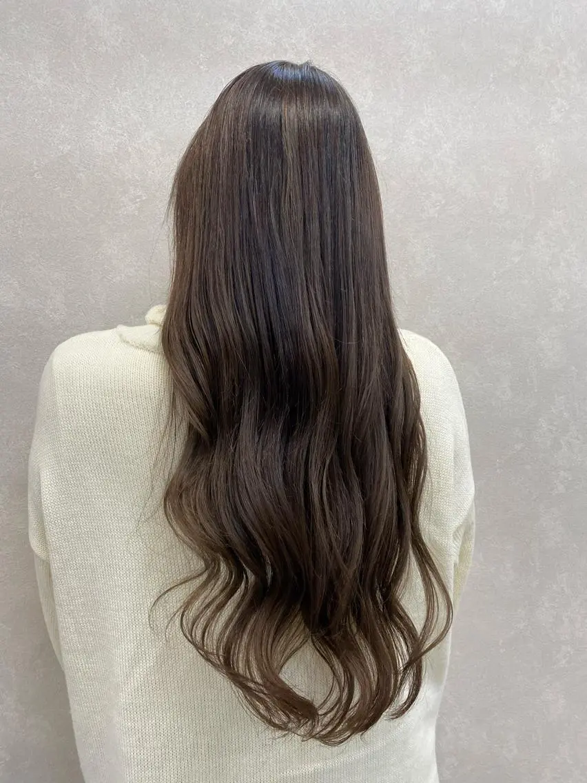 ロング カラー アッシュ アッシュブラウン ブラウンカラー 宮﨑 舞のヘアスタイル
