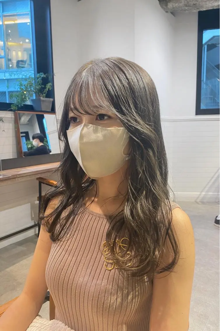 セミロング カラー ヘアアレンジ グレージュ オリーブグレージュ オリーブグレー カットモデル募集中/ 店長/角田真哉のヘアスタイル