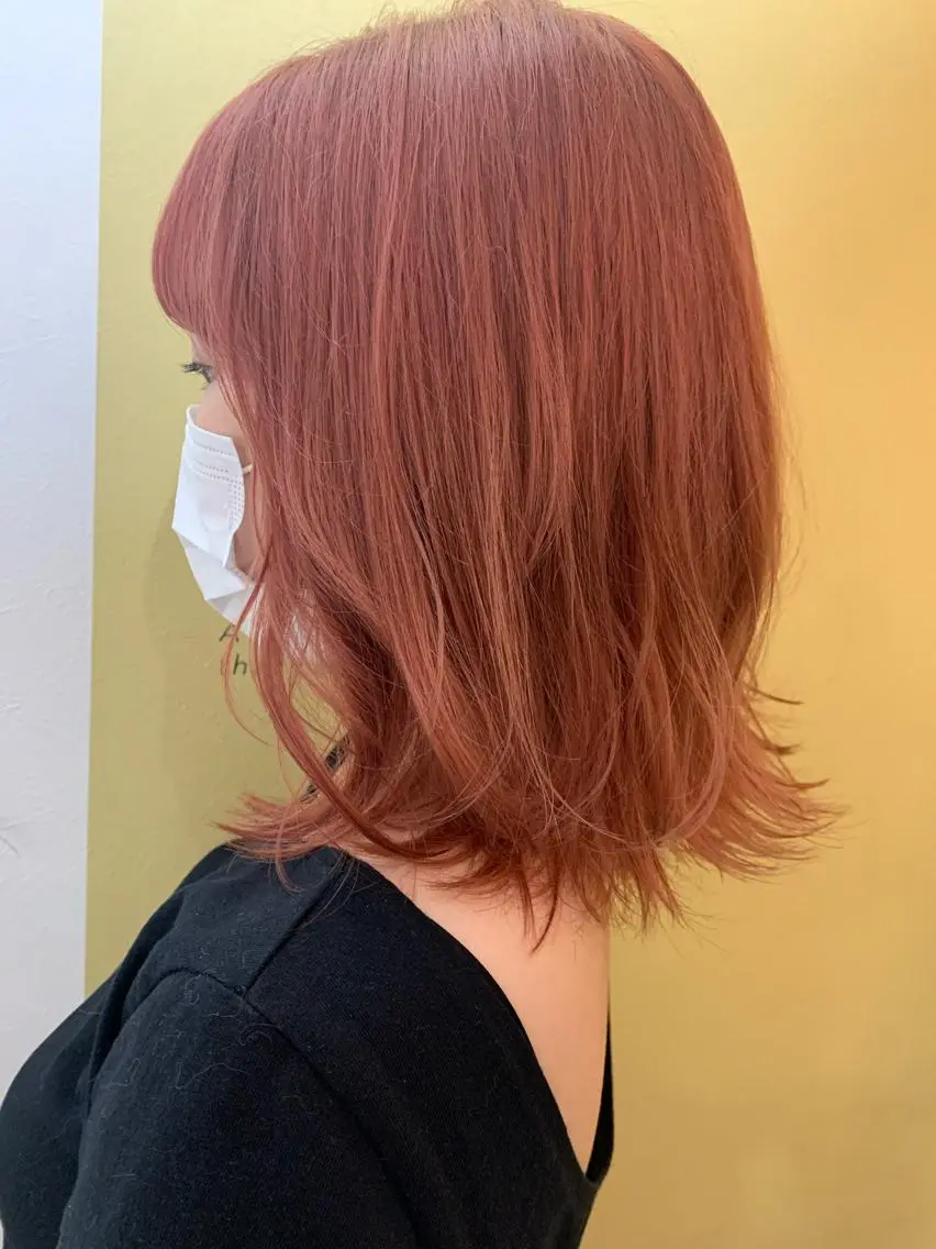 ミディアム カラー ブリーチ ピンクカラー カット ヘアカラー トリートメント hubhair レイヤー/透明感のヘアスタイル