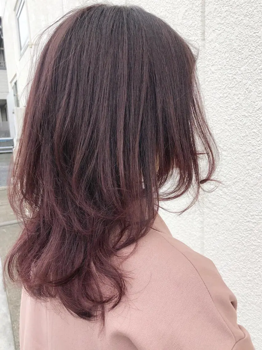 ミディアム カラー パーマ カット ヘアカラー 物江 竜のヘアスタイル