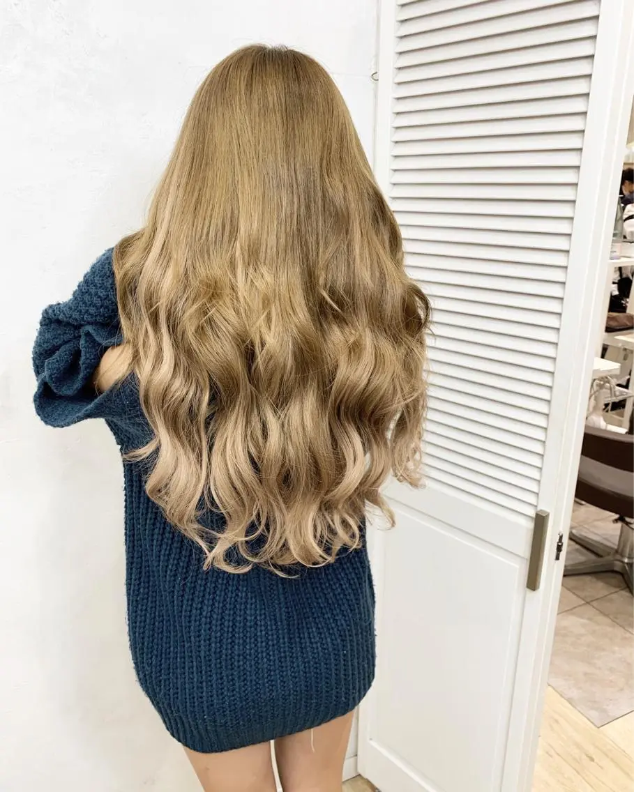 ロング カラー ヘアアレンジ シールエクステ エクステ エクステ TATSUYA アートディレクターのヘアスタイル
