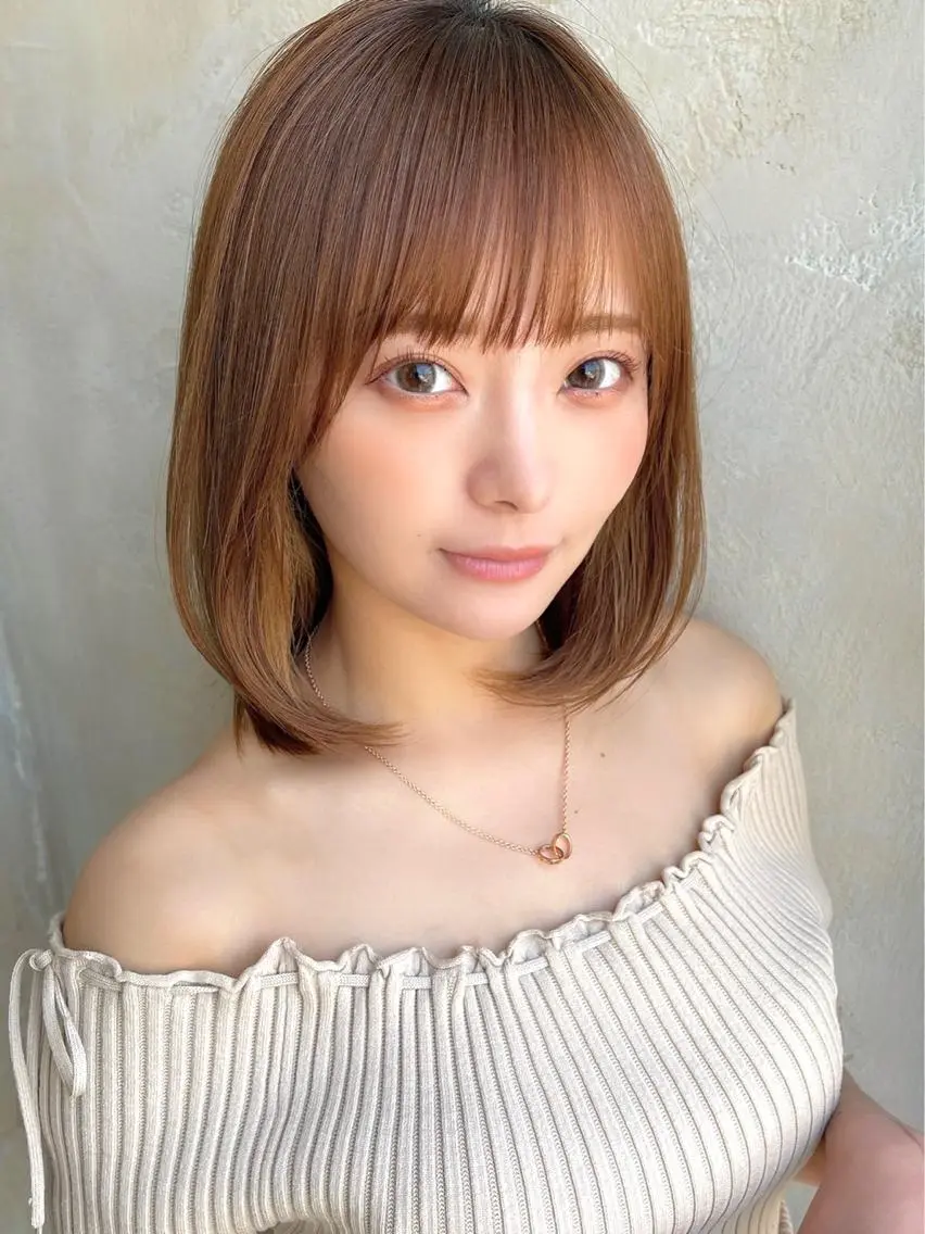 ミディアム カラー パーマ ヘアアレンジ キッズ 外ハネヘア 骨格別小顔カット/ 顔周りカット/金井のヘアスタイル