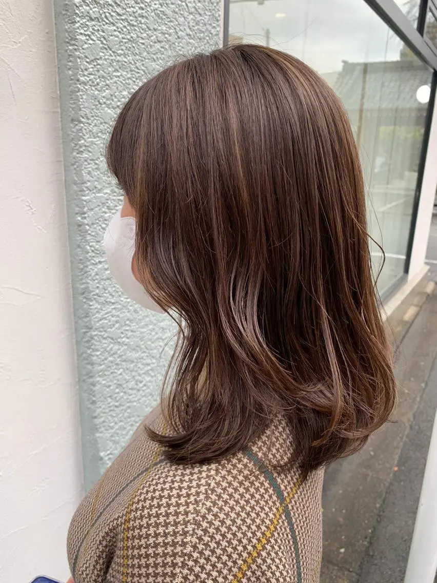 セミロング カラー カット ヘアカラー ボブ/美髪矯正 /佐藤　奈巳のヘアスタイル