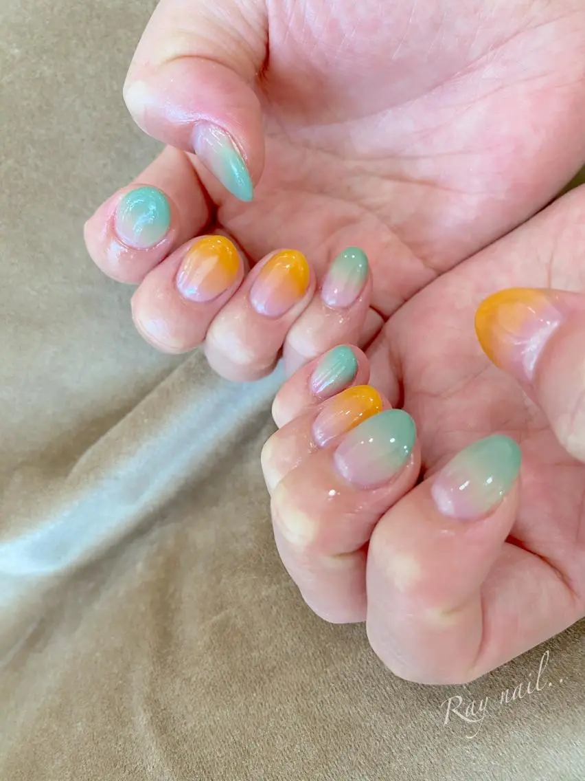 ネイル グラデーション ハンドネイル フットネイル nailsalon ∞ ﾐｶﾅﾙ ∞のネイルデザイン