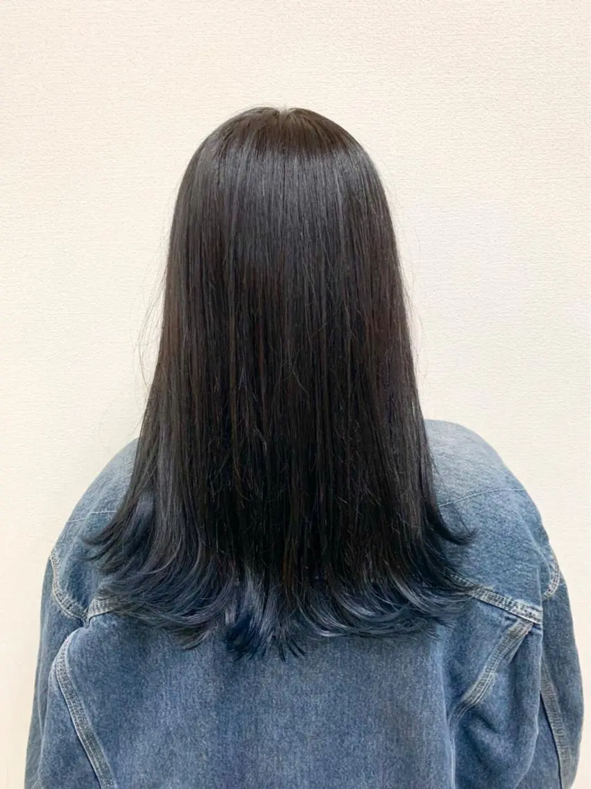 ロング カラー ネイビーカラー 店長 濱口 花菜 美髪整形のヘアスタイル