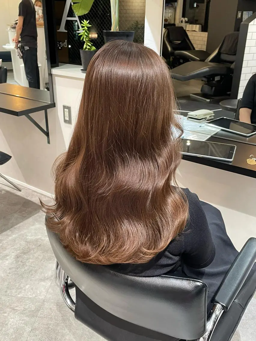 ロング カラー ベージュカラー ブリーチ ブリーチなしカラー ハルカ ・のヘアスタイル