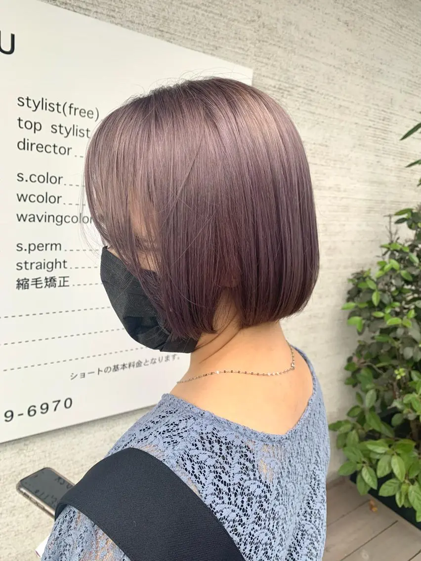 ショート 斉藤大河 カラー/縮毛矯正のヘアスタイル