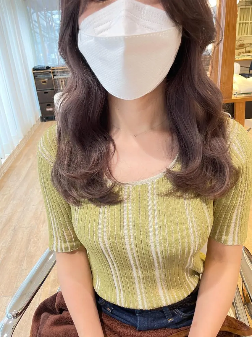 ロング カラー パープルカラー 韓国風ヘア ヘアカラー ✨カラー支持No.1 🧸ワキ カナコ🧸のヘアスタイル