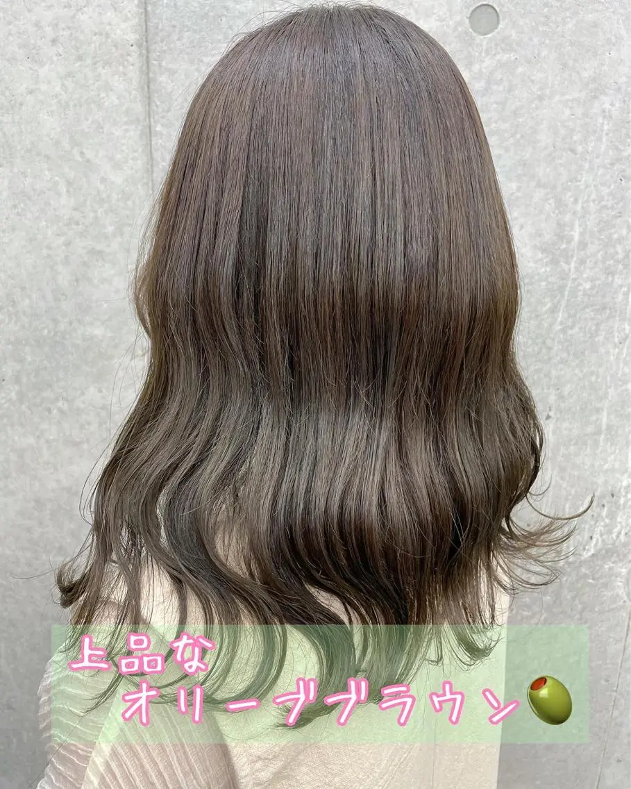 ロング カラー ブラウンカラー オリーブブラウン 梅雨対策すぐ巻ける ☔️縮毛矯正勝倉　麗のヘアスタイル