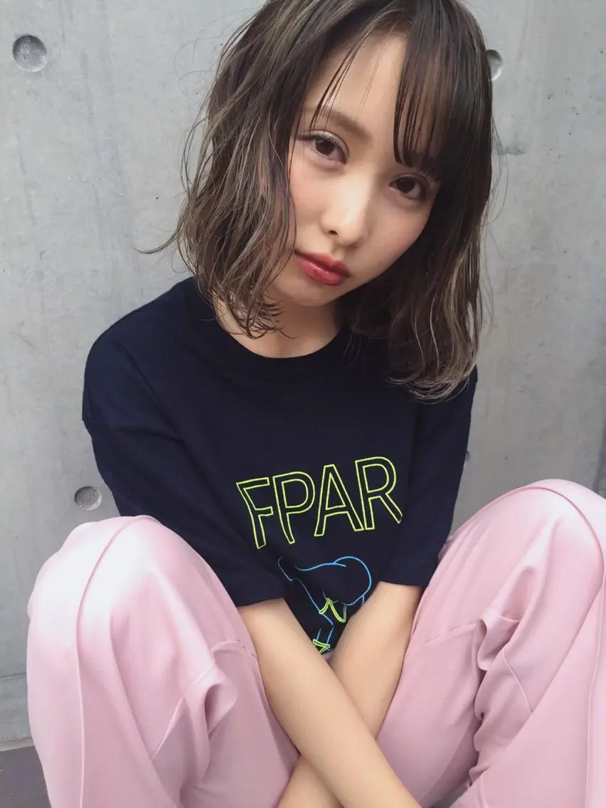 ショート ミディアム ハイライト 透明感カラー🌿ボブ ✨飛田 ケイのヘアスタイル