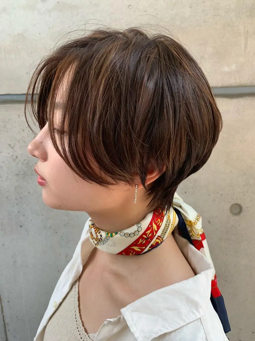 ショート ショートヘア 小顔カット 髪質改善 縮毛矯正/ レイヤー/銀座/本木のヘアスタイル